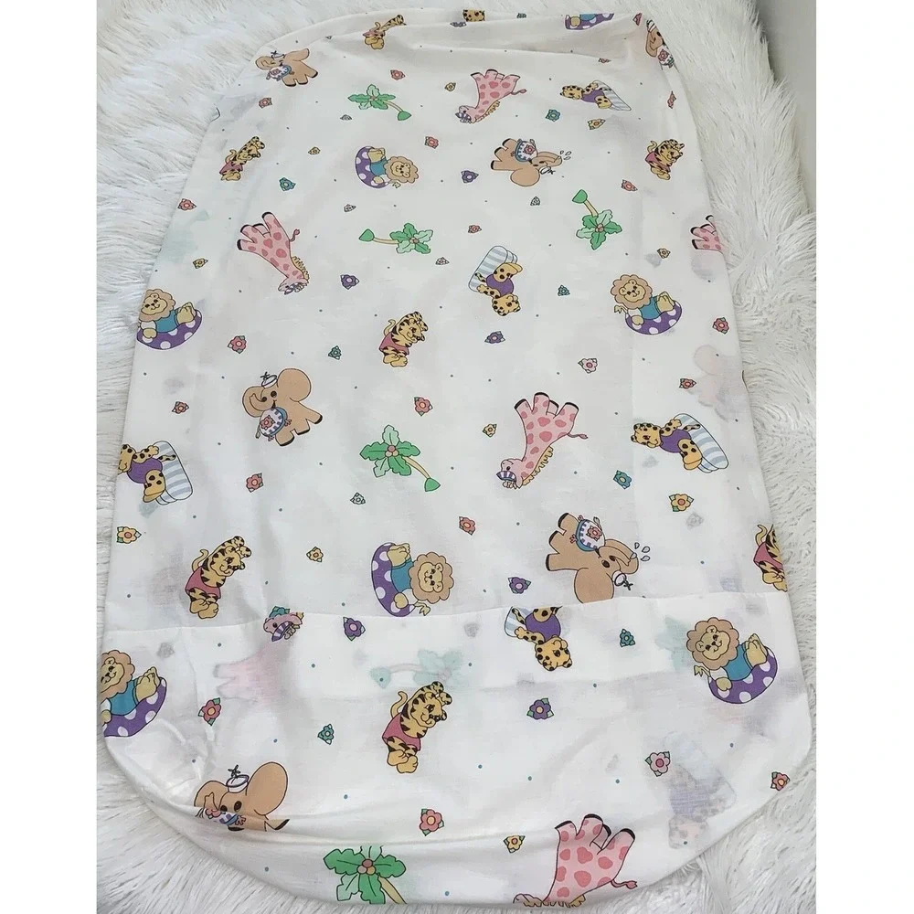 1993 Little Bedding Red Calliope Vintage Animal Lion Fitted Crib Sheet Baby